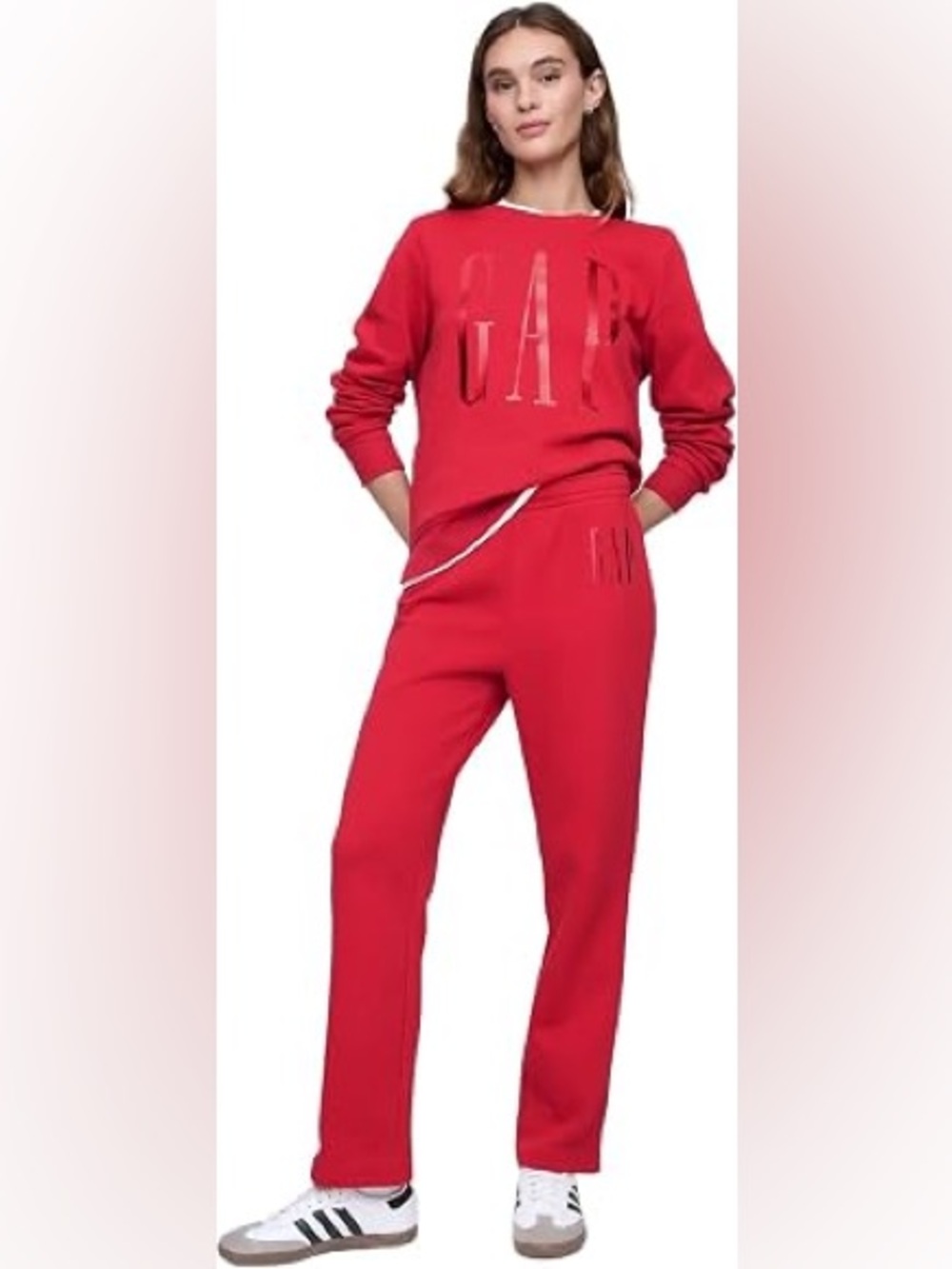 Red Plush Lounge Jumpsuit - Cozy Women's Two-Piece Set
